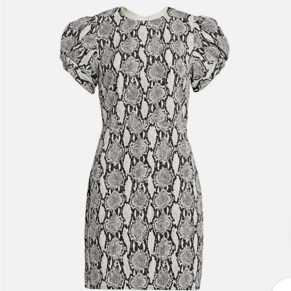 Elegant Black and White Snake Print Dress